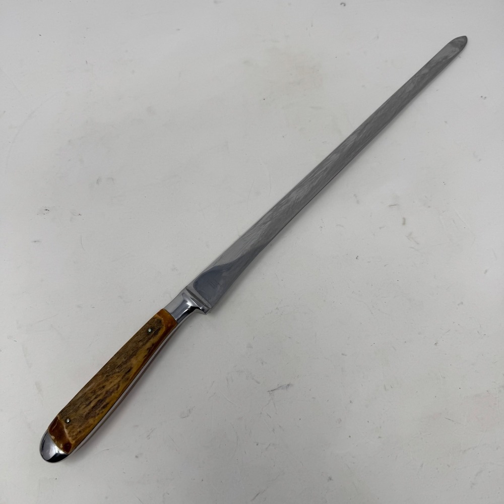 Abercrombie & Fitch Co Germany Stainless Carving Knife Stag Antler Handle‎ 12in